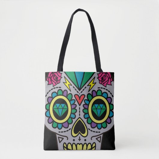 Sugar Skull Art, Dag van de Doden Tote Bag (Voorkant)