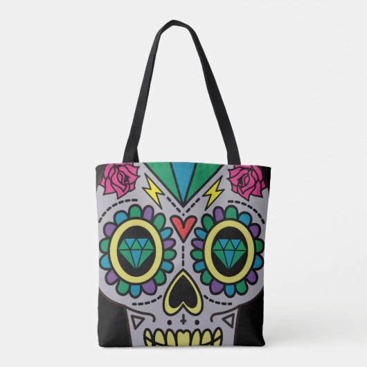 Sugar Skull Art, Dag van de Doden Tote Bag (Achterkant)