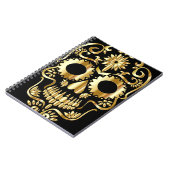 Sugar Skull Art, Dag van de Doden, Zwart en Goud Notitieboek (Linkerzijde)