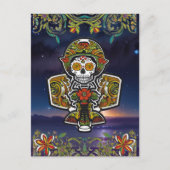 Sugar Skull Art - Dag van het Dode Vliegtuigaltaar Briefkaart (Voorkant)