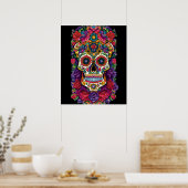Sugar Skull Art - een kleurrijk eerbetoon Poster (Keuken)