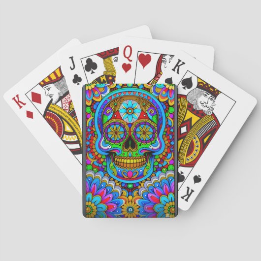 Sugar Skull Art - Een spectrum van geesten Pokerkaarten (Achterkant)