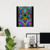 Sugar Skull Art - Een spectrum van geesten Poster (Thuiskantoor)