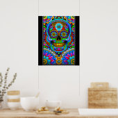 Sugar Skull Art - Een spectrum van geesten Poster (Keuken)
