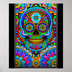 Sugar Skull Art - Een spectrum van geesten Poster
