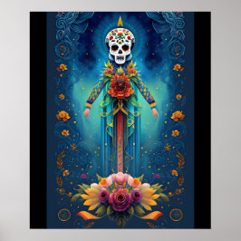 Sugar Skull Art - Eerbetoon aan de Mexicaanse trad Poster