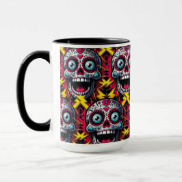 Sugar Skull Art - elektrische dag van de doden Mok