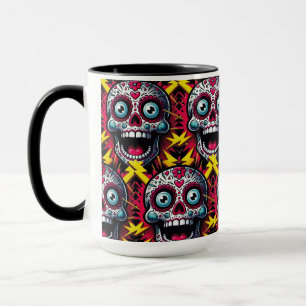 Sugar Skull Art - elektrische dag van de doden Mok