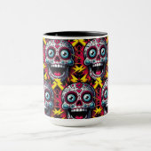 Sugar Skull Art - elektrische dag van de doden Mok (Midden)