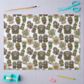 Sugar Skull Art - Feestelijk patroon (wit) Tissuepapier (Craft)