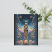 Sugar Skull Art - Feestelijke Dag van de Doden Briefkaart (Staand voorkant)
