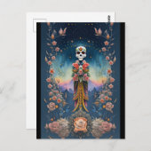 Sugar Skull Art - Feestelijke Dag van de Doden Briefkaart (Voorkant / Achterkant)