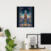 Sugar Skull Art - Feestelijke Dag van de Doden Poster (Thuiskantoor)