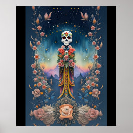 Sugar Skull Art - Feestelijke Dag van de Doden Poster