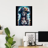 Sugar Skull Art - Feestelijke geest Poster (Thuiskantoor)