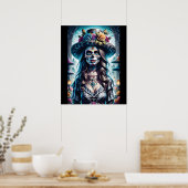 Sugar Skull Art - Feestelijke geest Poster (Keuken)