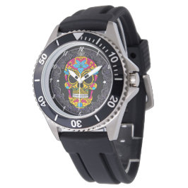 Sugar Skull Art - Feestelijke Geest van Mexico Horloge