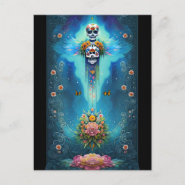 Sugar Skull Art-Festive Spirit Dia de los Muertos Briefkaart