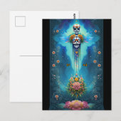 Sugar Skull Art-Festive Spirit Dia de los Muertos Briefkaart (Voorkant / Achterkant)