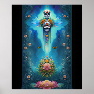 Sugar Skull Art-Festive Spirit Dia de los Muertos Poster