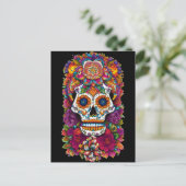 Sugar Skull Art - Fiesta van kleuren Briefkaart (Staand voorkant)