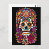 Sugar Skull Art - Fiesta van kleuren Briefkaart (Voorkant / Achterkant)