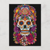Sugar Skull Art - Fiesta van kleuren Briefkaart (Voorkant)