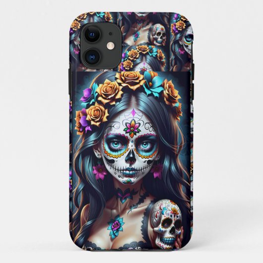 Sugar Skull Art - Fiesta van kleuren Case-Mate iPhone Case (Achterkant)