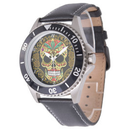 Sugar Skull Art - Fiesta van kleuren Horloge