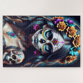 Sugar Skull Art - Fiesta van kleuren Legpuzzel (Horizontaal)