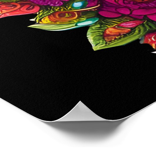 Sugar Skull Art - Fiesta van kleuren Poster (Hoek)