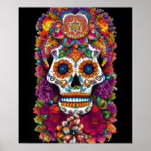 Sugar Skull Art - Fiesta van kleuren Poster (Voorkant)