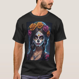 Sugar Skull Art - Floral Elegance T-shirt