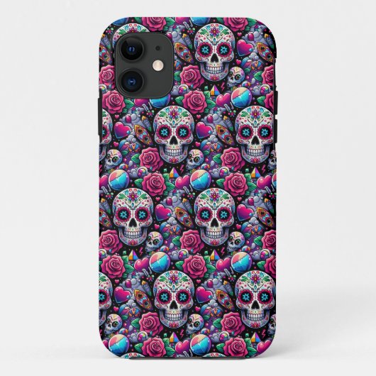 Sugar Skull Art - Floral Immortality Case-Mate iPhone Case (Achterkant)