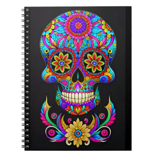 Sugar Skull Art - Folklore in kleur Notitieboek (Voorkant)