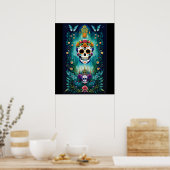 Sugar Skull Art - Geïnspireerd door Mexicaanse tra Poster (Keuken)