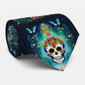 Sugar Skull Art - Geïnspireerd door Mexicaanse tra Stropdas (Opgerold)