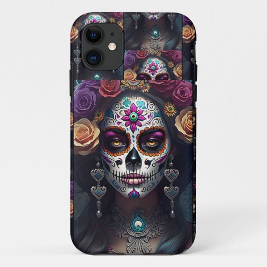Sugar Skull Art - Gezichten van herinnering Case-Mate iPhone Case (Achterkant)