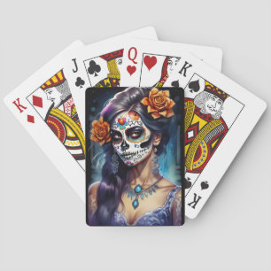 Sugar Skull Art - Gezichten van het festival Pokerkaarten