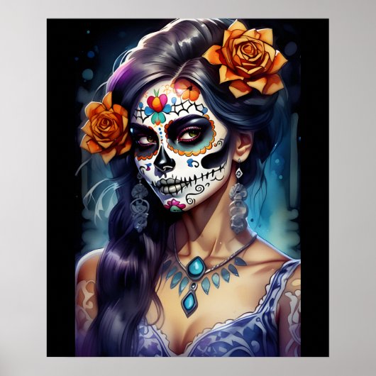 Sugar Skull Art - Gezichten van het festival Poster (Voorkant)