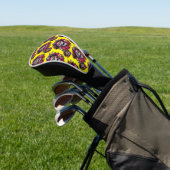 Sugar Skull Art - Jolly Pirate Skull (Geel) Golfheadcover (Insitu)