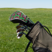 Sugar Skull Art - Jolly Pirate Skull (Groen) Golfheadcover (Insitu)