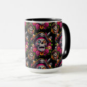Sugar Skull Art - Jolly Pirate Skull Mok (Voorkant rechts)