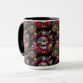 Sugar Skull Art - Jolly Pirate Skull Mok (Voorkant links)