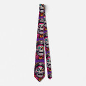 Sugar Skull Art - Jolly Pirate Skull (Paarse) Stropdas (Voorkant)