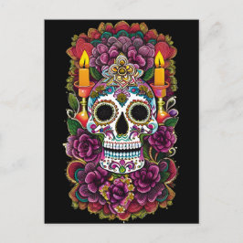 Sugar Skull Art - Kaars verlicht altaar Briefkaart