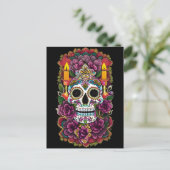 Sugar Skull Art - Kaars verlicht altaar Briefkaart (Staand voorkant)