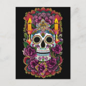 Sugar Skull Art - Kaars verlicht altaar Briefkaart (Voorkant)