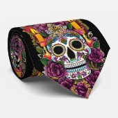 Sugar Skull Art - Kaars verlicht altaar Stropdas (Opgerold)