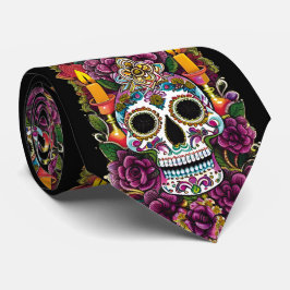 Sugar Skull Art - Kaars verlicht altaar Stropdas